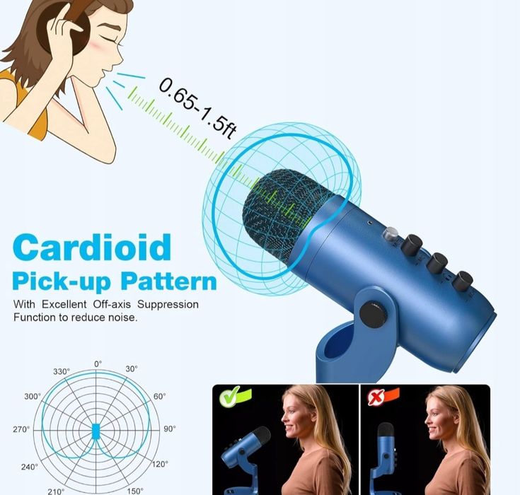 Profesjonalny mikrofon z wejściem USB ZealSound K66