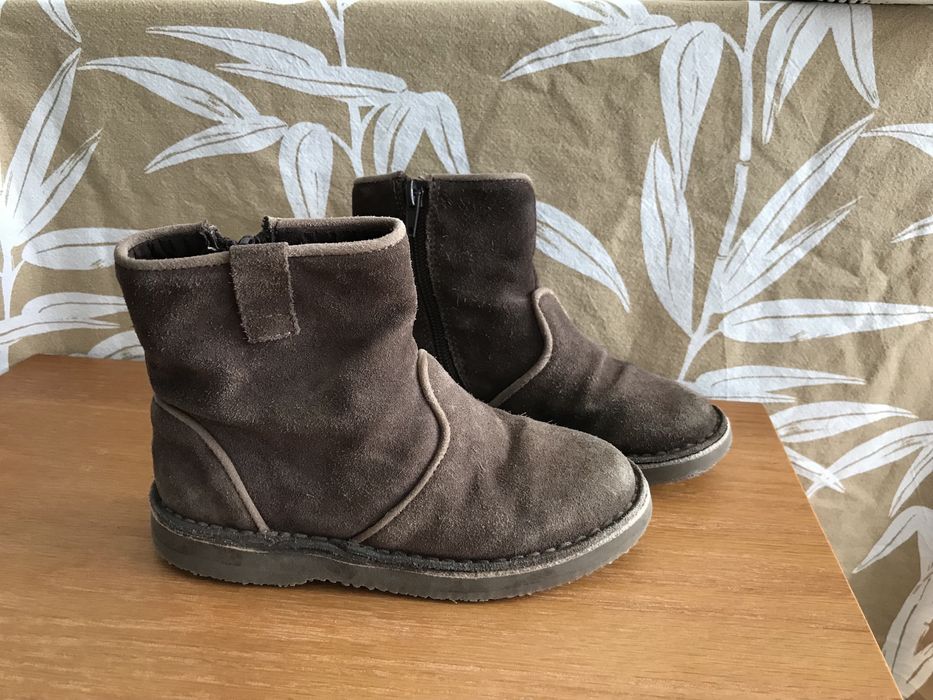 Brązowe czekoladowe botki zamszowe Zara 28