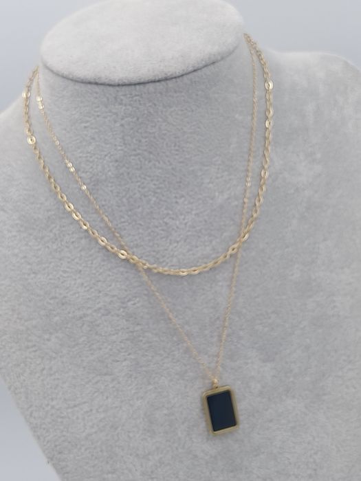 Celebrytka stal chirurgiczna Xuping  czarny prostokąt