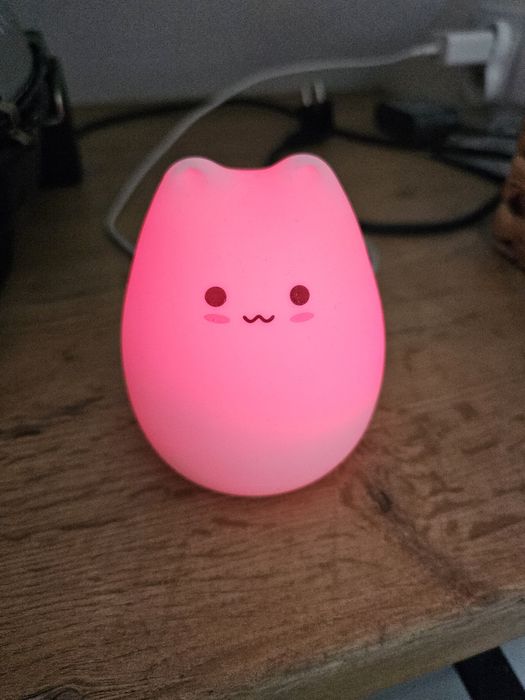 Lampka silikonowa USB kolory RGB lampka kotek