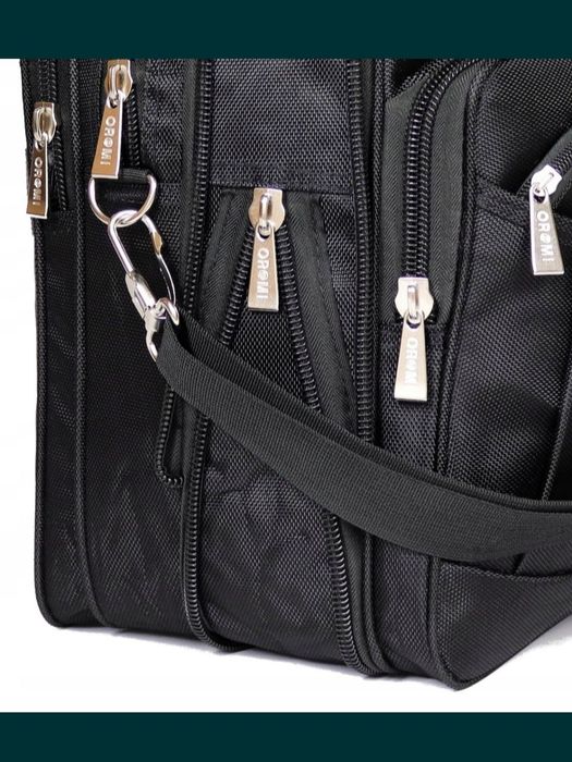 Duża Torba męska na laptop do pracy na ramię listonoszka dwukomorowa