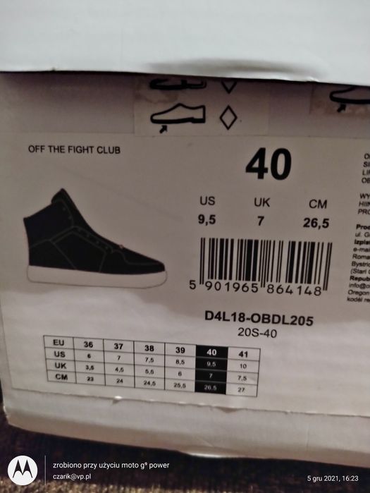 Buty sportowe 4F r.40 czarno złote