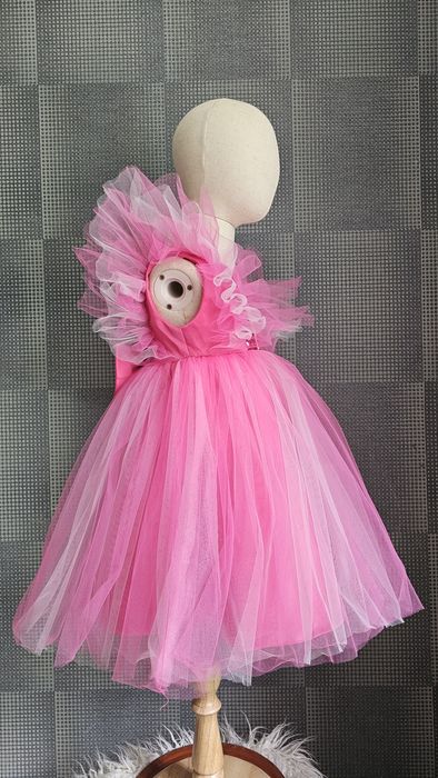 Дитяча рожева малинова пишна сукня Барбі Barbie святкова 4 5 6 7 8 9 р