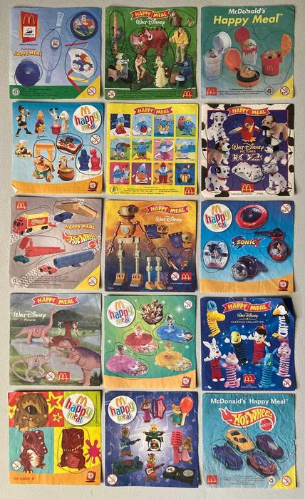 Conjunto de 15 Folhetos Happy Meal McDonald's