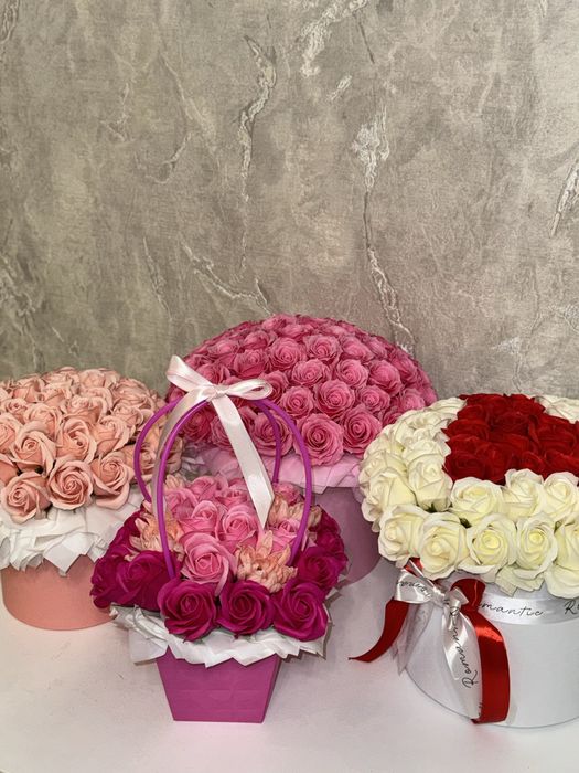 Букети з мильних квітів,мильні троянди,мыльные розы