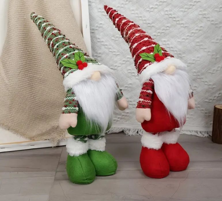 Skrzaty krasnale 65 cm teleskopowe nogi figurki świąteczne gnomy