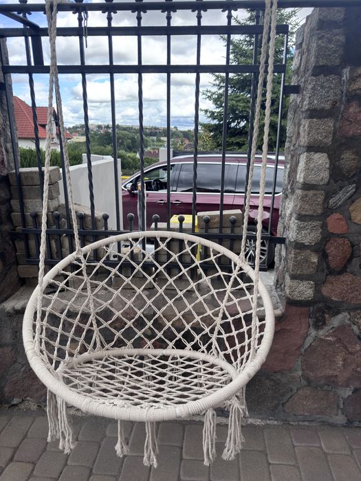 Fotel wiszący / hamak boho – makrama – do ogrodu, na taras lub balkon