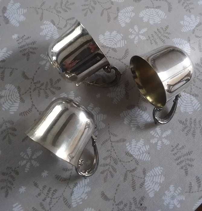 Filizanki vintage 3 sztuki posrebrzane