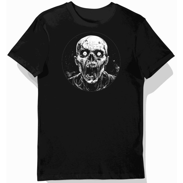 Koszulka męska czarna z grafiką mrocznego zombie halloween 3XL