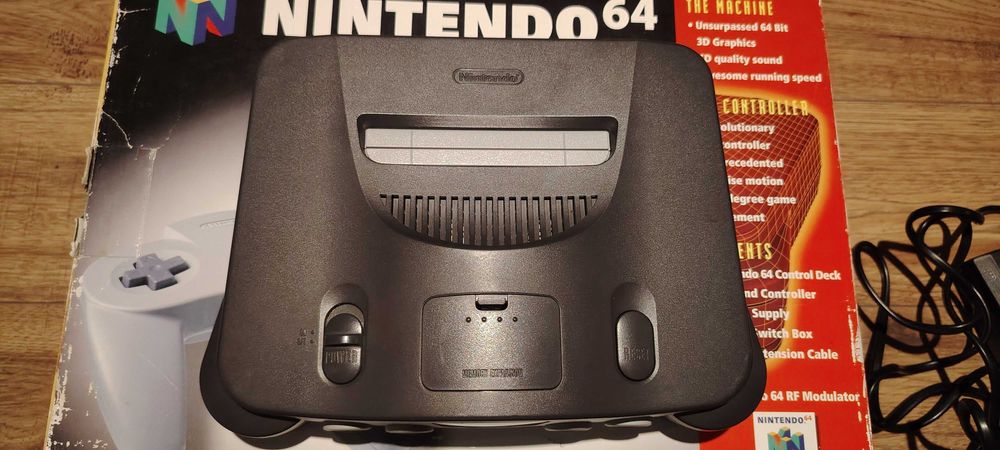 NINTENDO 64 PAL konsola, kontroler, okablowanie