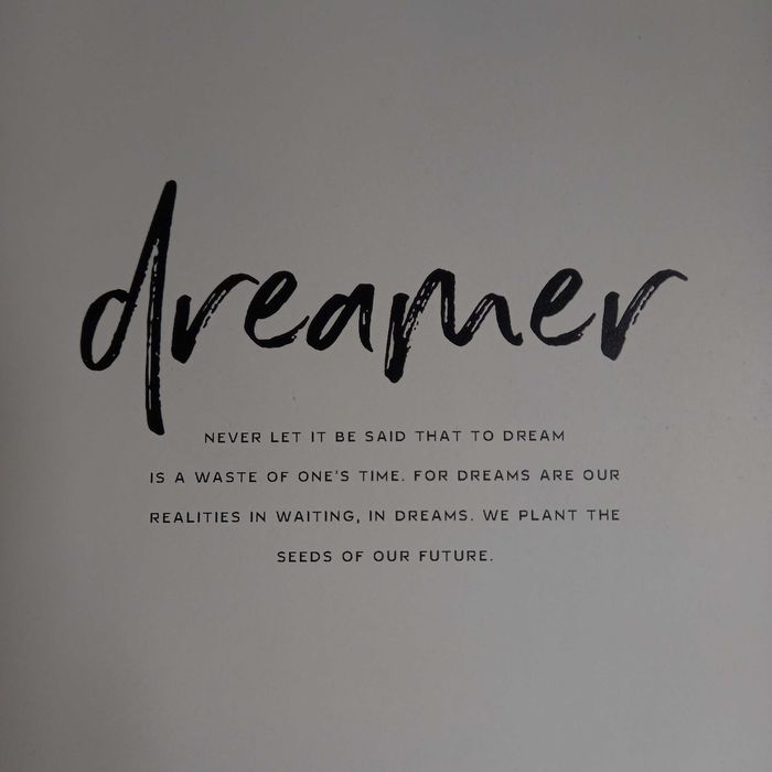 Quadro com frase inspiradora sobre O Sonhador