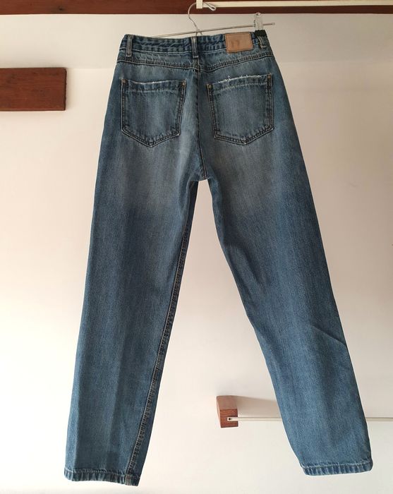 MOHITO spodnie jeans jeansy wysoki high mom fit dla niskiej 34 xs