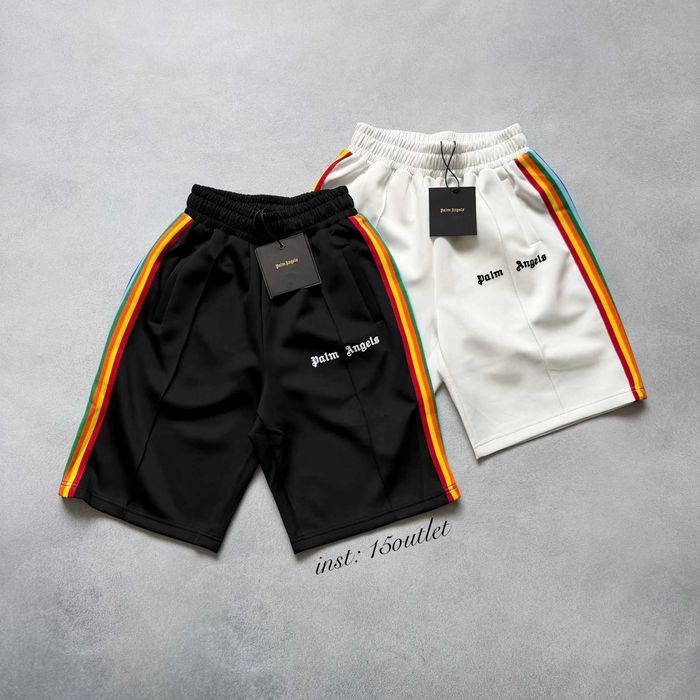 Шорти Palm Angels Classic Rainbow, Ямайка Шорты Палм Енжелс с лампасами Радуга Чорні, Білі