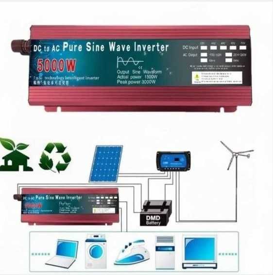 Инвертор 5000W 24V/220V DC/AC ЧИСТЫЙ СИНУС КОТЕЛ Холодильник
