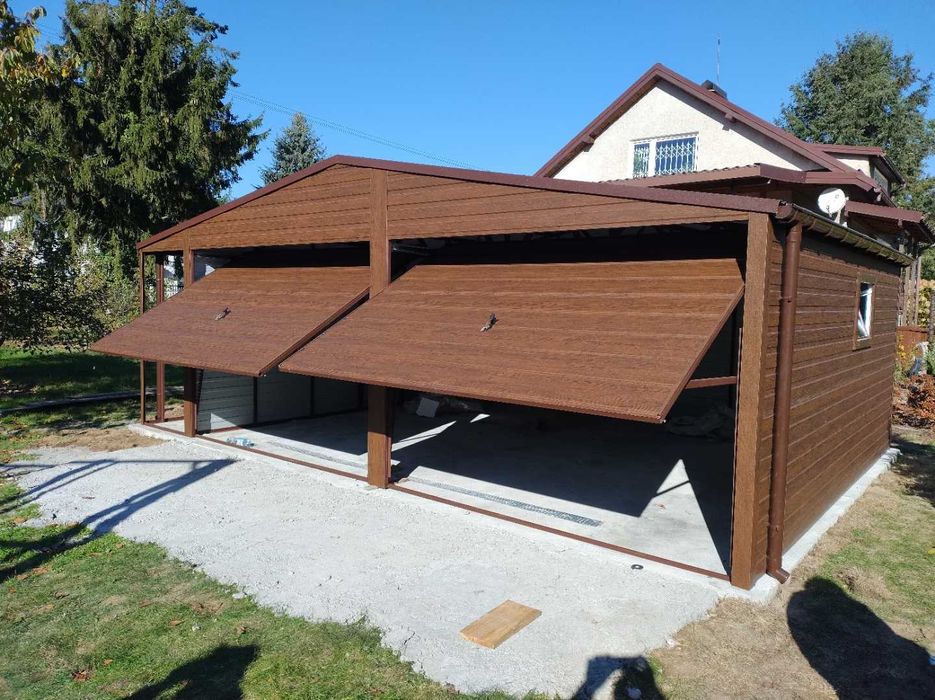 Garaż blaszany drewnopodobny PREMIUM montaż GRATIS