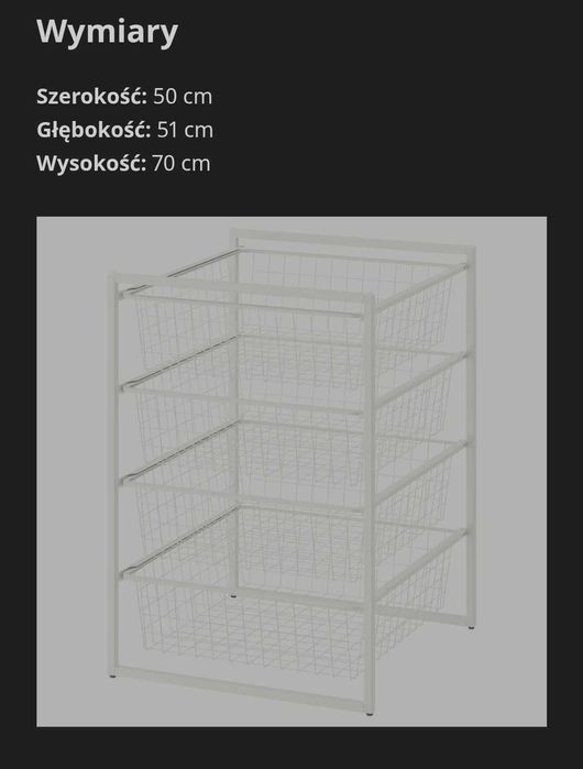 Regał z 4 koszami jonaxel ikea