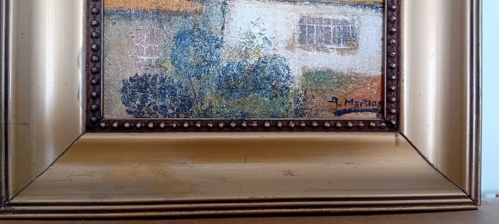 Pintura Antiga óleo sobre madeira 40 x 33 cm!