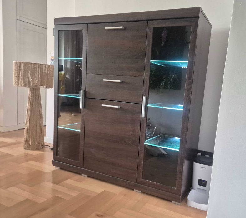 Witryna/komoda LED - kolor wenge - bardzo dobry stan