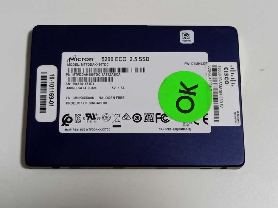 480GB  SSD накопичувач Micron 5200 Eco 2.5" SATAIII