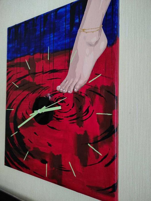 Ексклюзивний годинник на художньому полотні (Чарівна жіноча ніжка)
