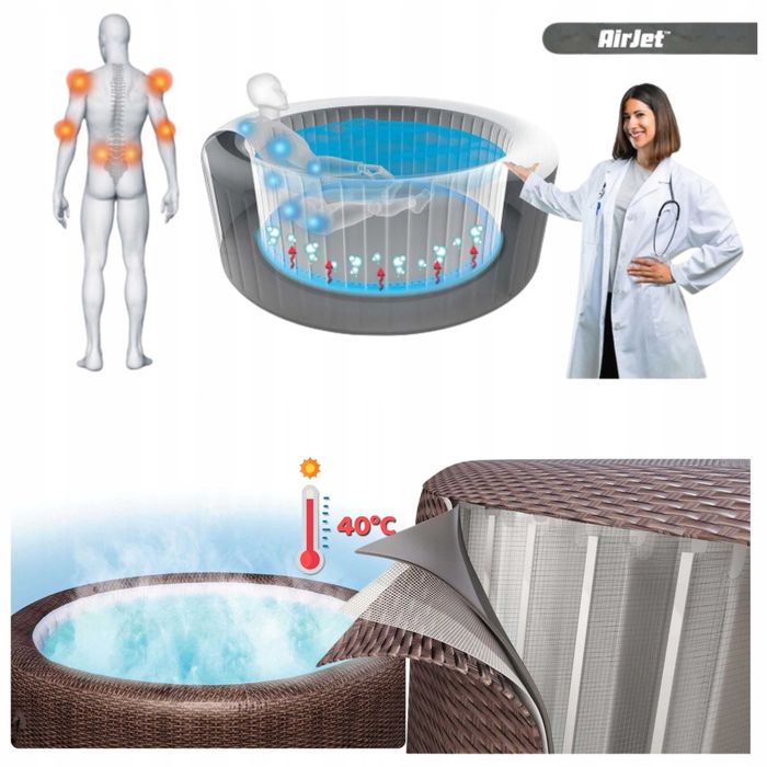 Basen z Hydromasażem Jacuzzi Dmuchane spa ogrodowe bestway 216x71cm 7os WIFI