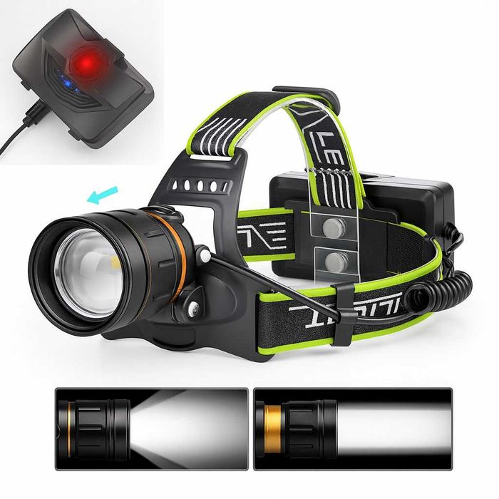 Налобный фонарь BL-A12-3-P90 три аккумулятора