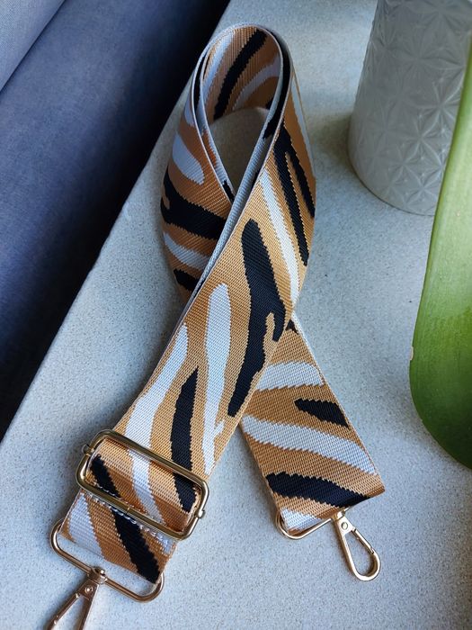 Parciany pasek+złoty karabińczyk do torebki O bag moon , moon light