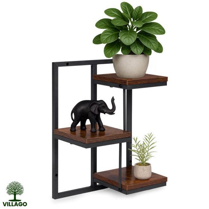 Nowy Kwietnik ścienny Villago® wiszący loft 3 poziomy półka na kwiaty