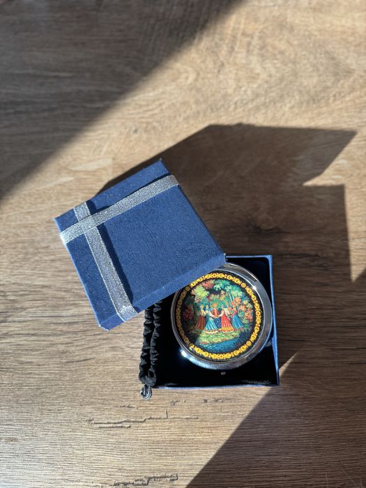 Eleganckie podwójne lusterko w baśniowym stylu + pudełko | Nowe