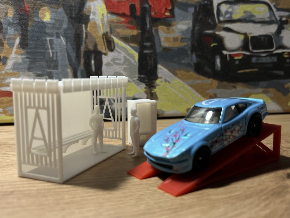 Диорама, полка, display, Hot Wheels, 1/64, 1/43
