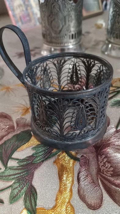 2  постаканника мельхиор и др.металл