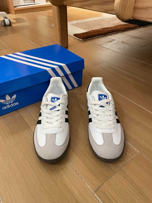 "Buty męskie Trampk Adidas_Samba_Vegan_White_Gum R.43