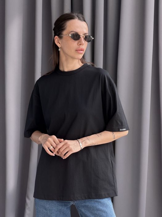 Acne Studios чорна футболка оверсайз