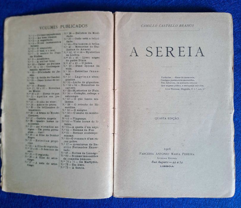 A Sereia - Camilo Castelo Branco - 1908