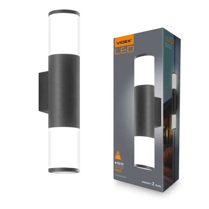 LED Світильник архітектурний VL-AR092B IP54 VIDEX 2xGU10 28154
