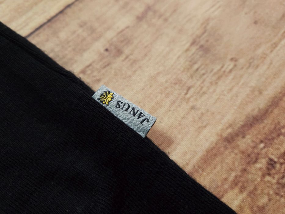 JANUS Bluzka Męska 100 % Wełna Merino Czarna r. L
