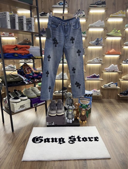 Джинси CHROME HEARTS Chest Blue / Black Logo