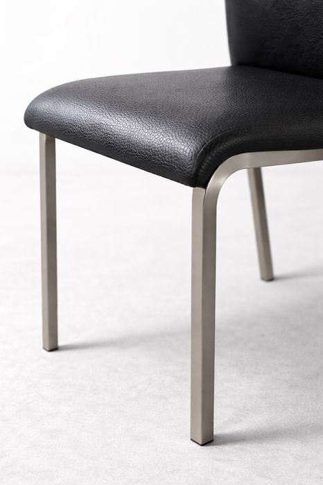 Conjunto de 6 cadeiras modernas inox/eco-pele