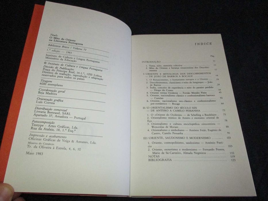 Livro O Mito do Oriente na Literatura Portuguesa