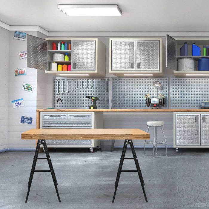 Koziołki składane czarny zestaw 2 szt. Relaxdays