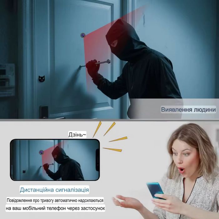 Відеоглазок Wi-Fi Tuya Smart Life 3 МП 1080P для дверей (Видеоглазок)