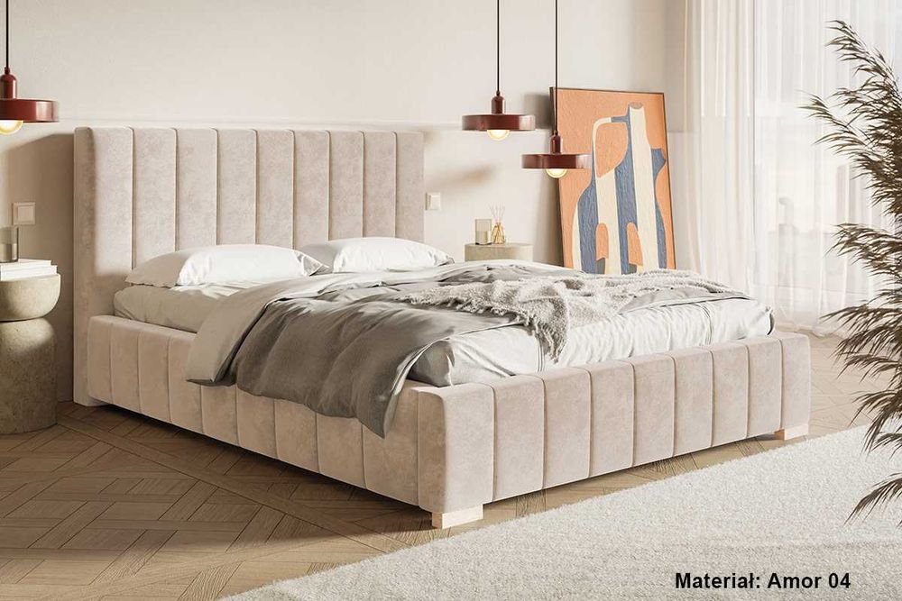 Łóżko łóżka tapicerowane bed MOON z pojemnikiem i stelażem 120x200 140x200 160x200 180x200 200x200 dostawa w 7 dni roboczych