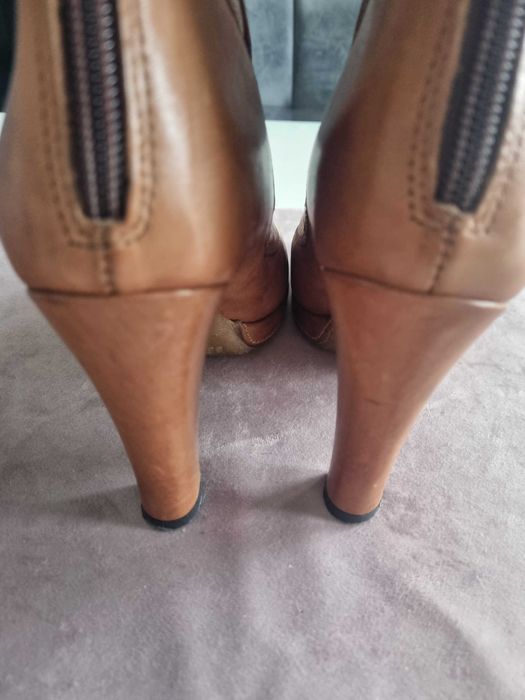 Botki obcas camelowe 38