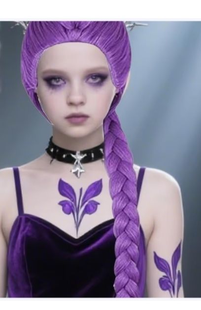 Peruka cosplay dla dzieci kostium anime fioletowy warkocz syntetyczne