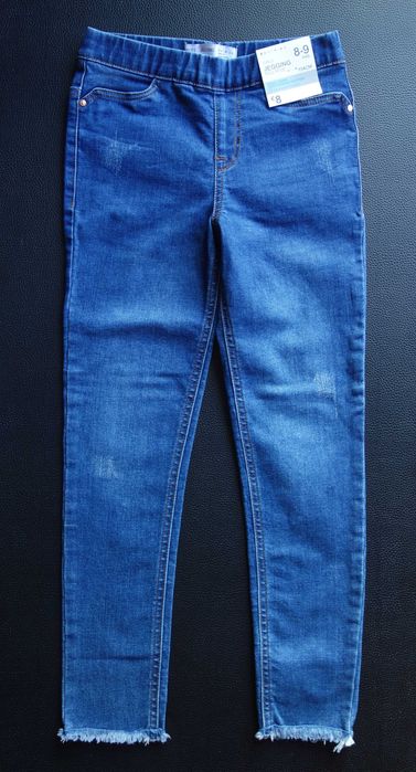 Novas Calças ganga Jegging menina 8-9 anos mid rise