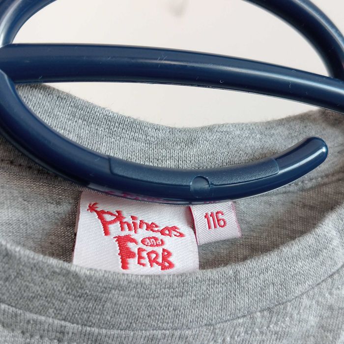 Fineasz i Ferb bluzka chłopięca długi rękaw szary 116