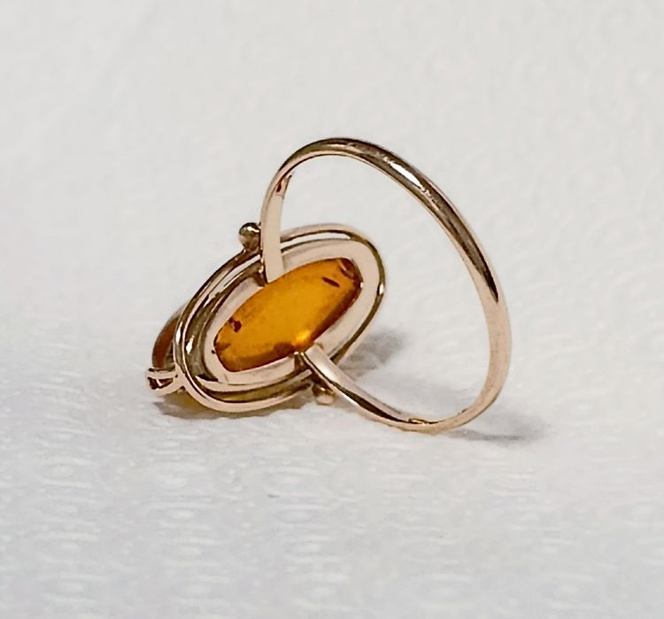 Золотое кольцо Янтарь, 583 п. вес 3,25 г. СССР.