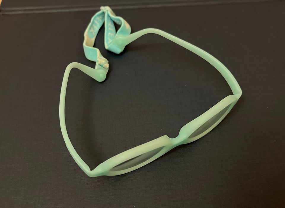 NOWE Okularki na gumce miraflex baby one błękitne niebieskie szkła +1