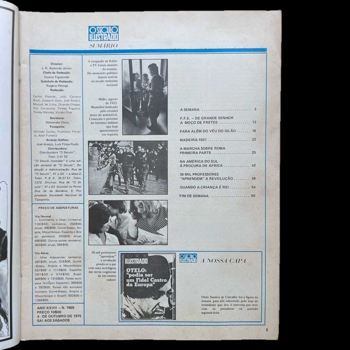O Século Ilustrado nº 1969 "Otelo podia ser um Fidel Castro da Europa"