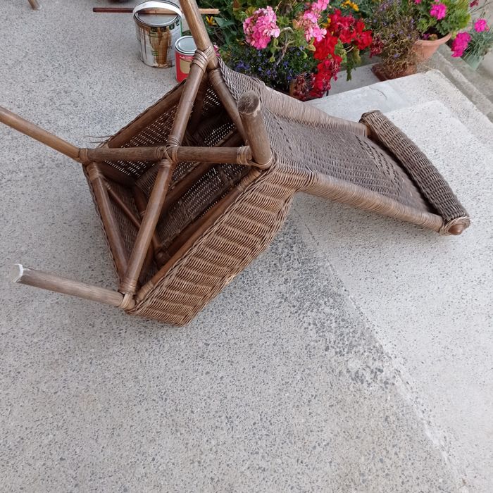 Krzesła tarasowe - naturalny rattan szt 4